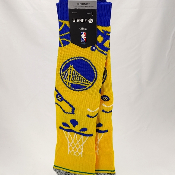 NWT Stance x NBA GOLDEN STATE LANDMARK Crew Socks Size L - Picture 2 of 9